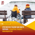 Партия внесла в Госдуму два пакета поправок о поддержке людей с инвалидностью