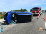 В Калининграде на Северном обходе опрокинулась легковушка